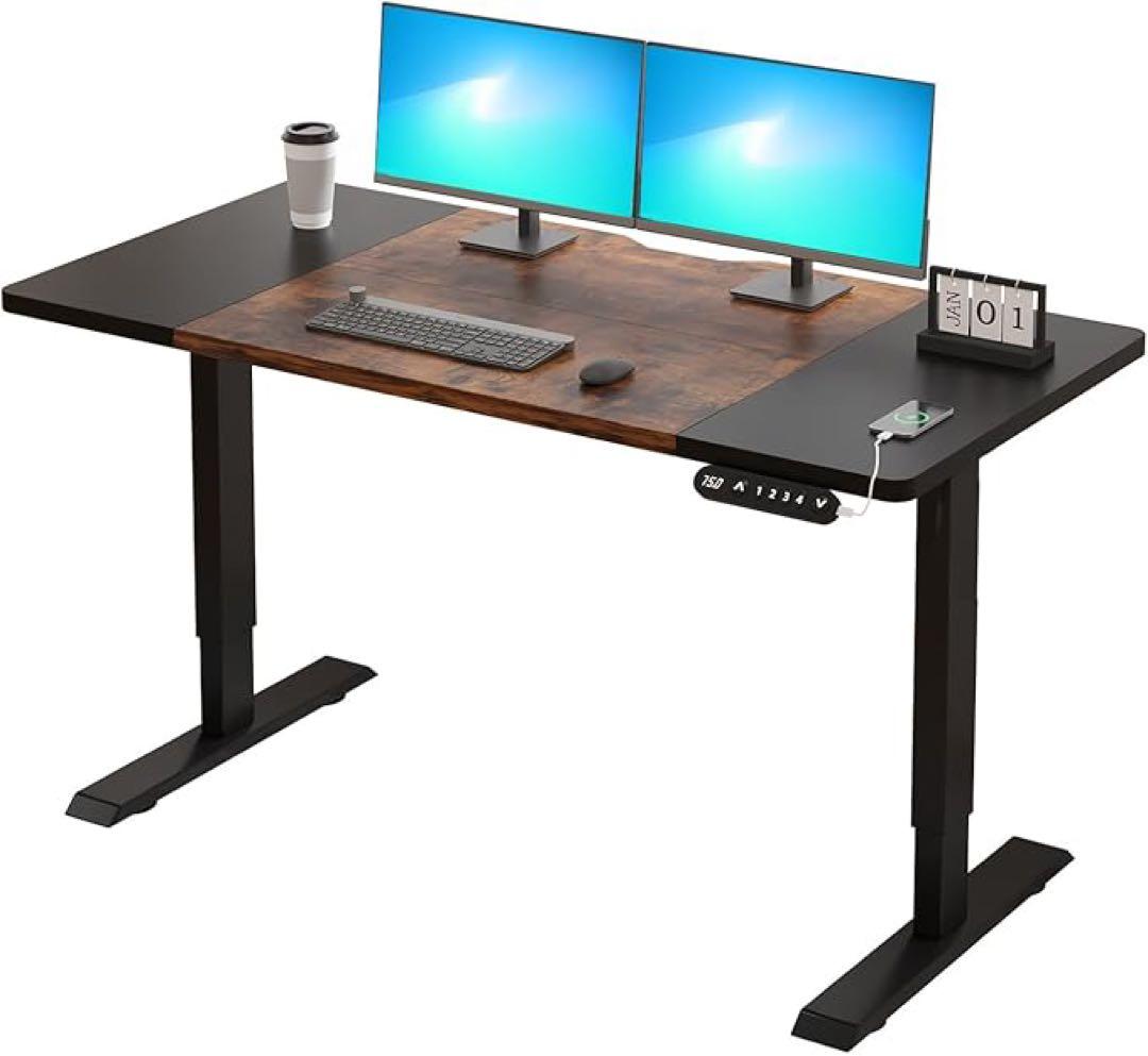 ⭐️⭐️電動昇降木目調パソコンデスク140CM×60CM