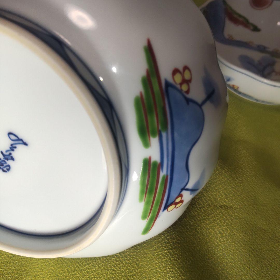 源右衛門 盛り皿 5枚組 染錦 山水図 皿 鉢