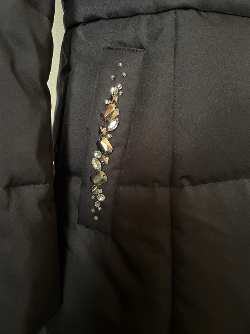 アベニールエトワール ロングダウンコート 34 ビジュー フード