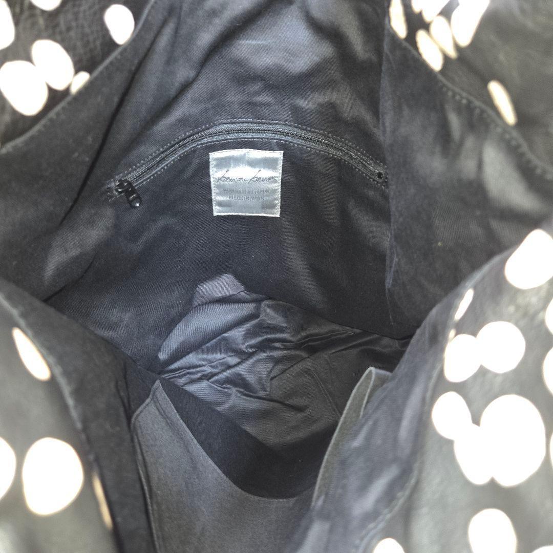 [美品]kawa-kawa ワンショルダーバッグ ドット柄 ボールハンドル