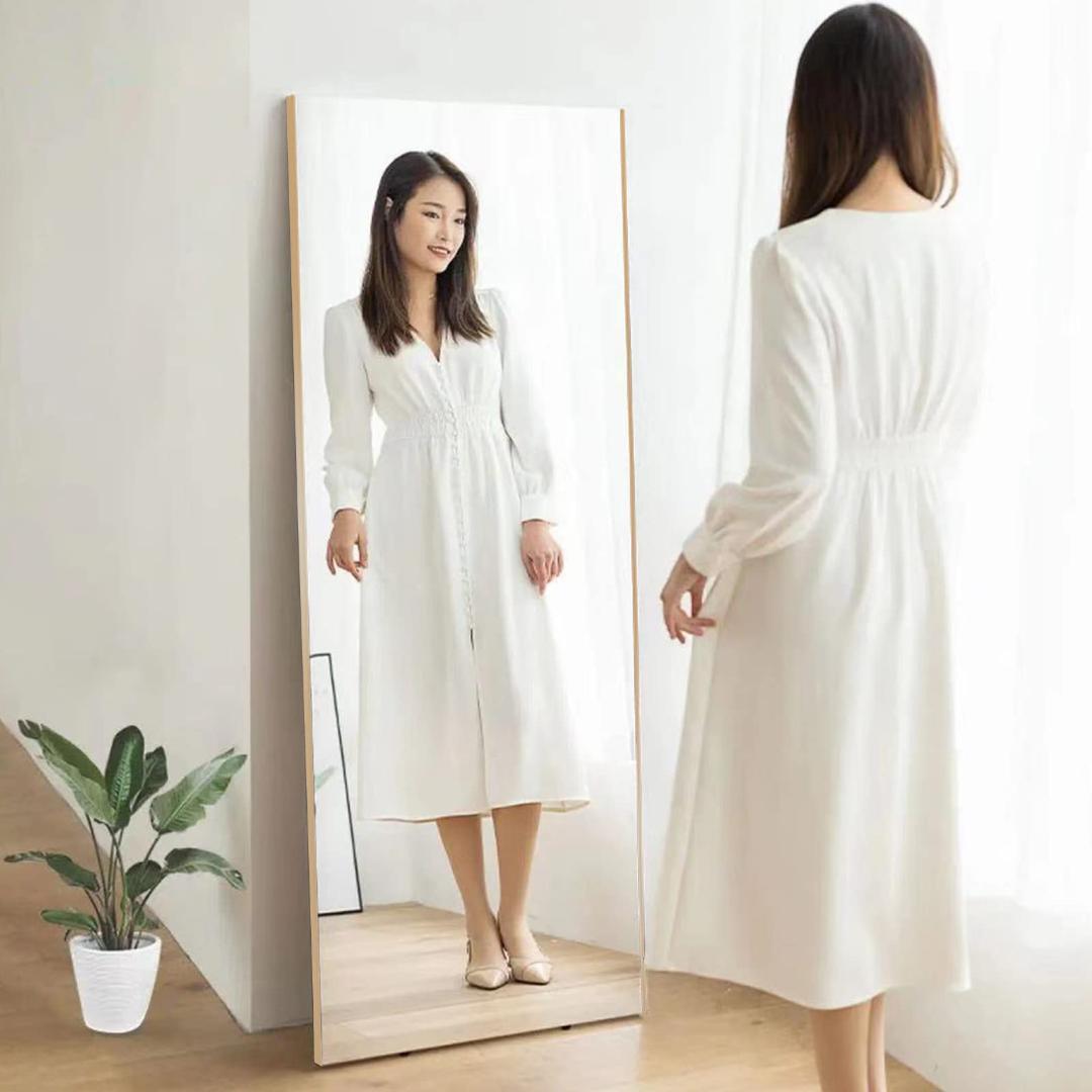 フィルムミラー 全身鏡 幅60cmx160cm 割れない鏡 壁掛け ナチュラル色