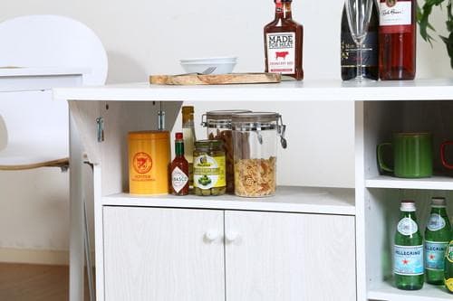 【新品・送料無料】バタフライキッチンカウンター　ＷＨＷ