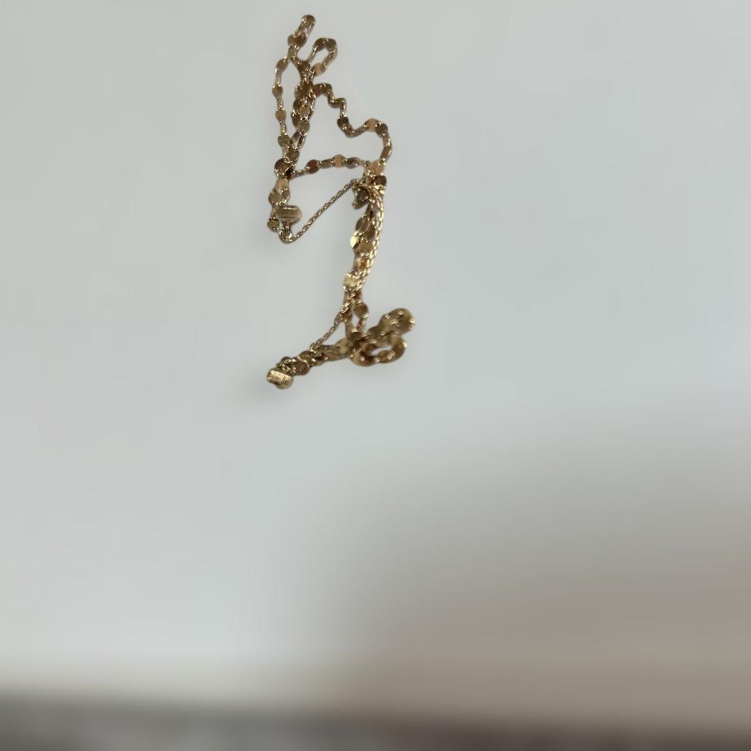 K10YGペタルチェーン2連ブレスレット　マグネット金具付き　中古品