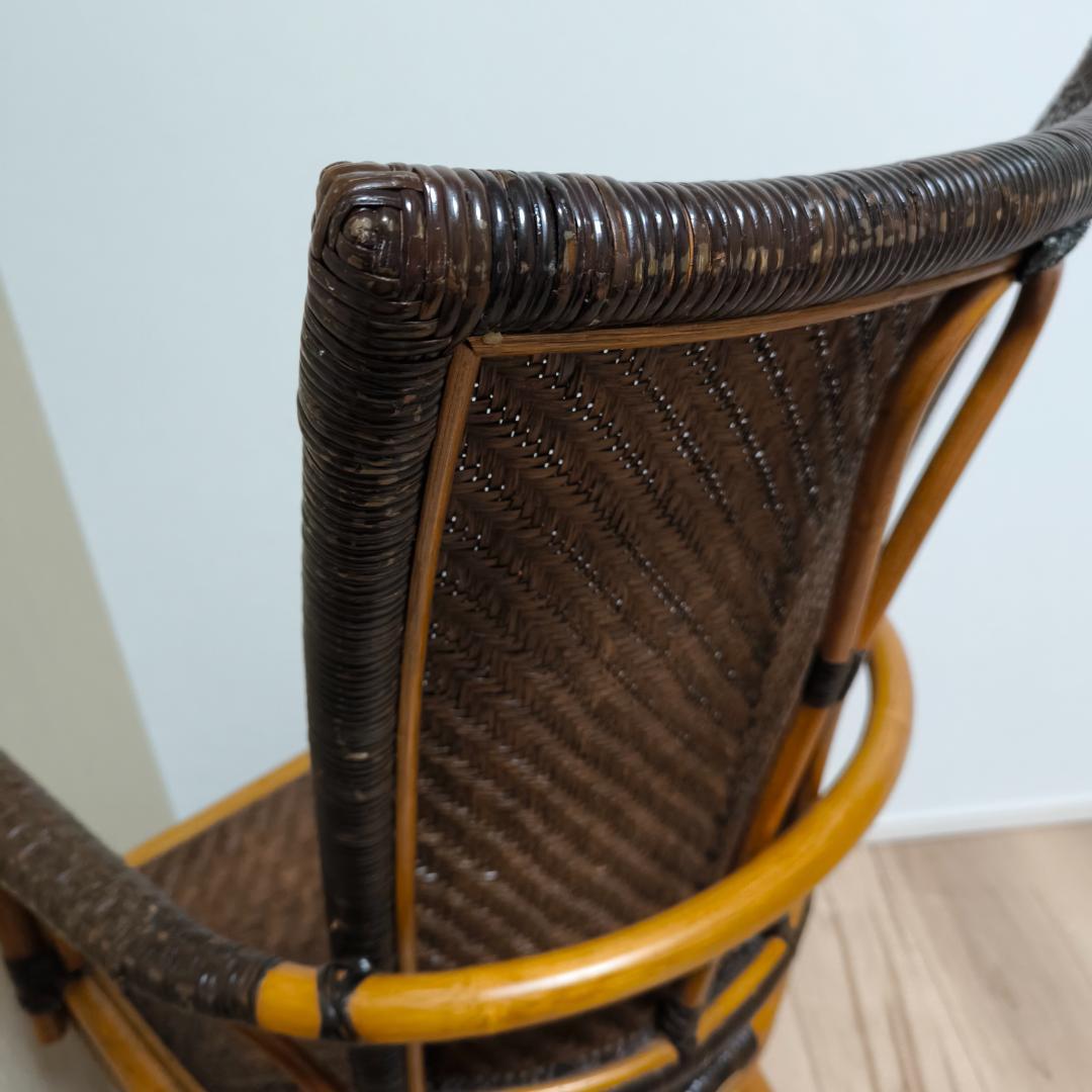 風間 KAZAMA ラタン回転チェア　藤家具　回転イス