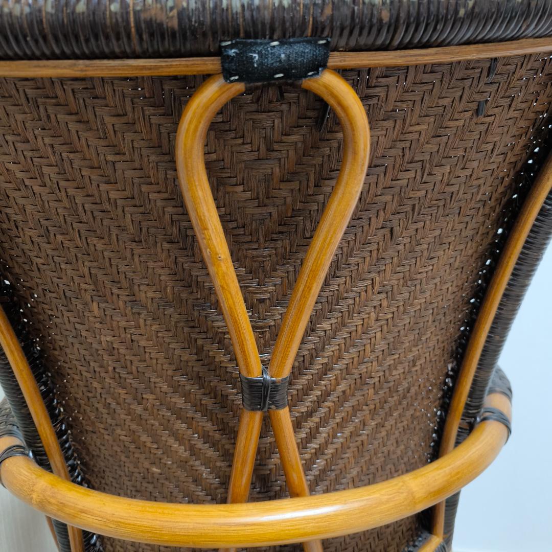 風間 KAZAMA ラタン回転チェア　藤家具　回転イス