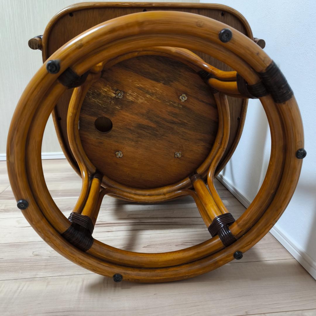 風間 KAZAMA ラタン回転チェア　藤家具　回転イス