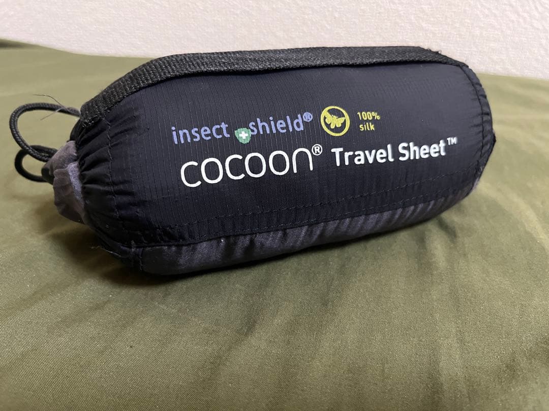 コクーン Insect shield サファリトラベルシーツ シルク　グレー