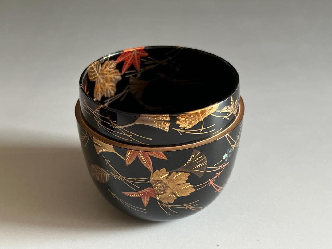 青森絋一　輪島塗　吹寄蒔絵　大棗　茶道具　薄茶器