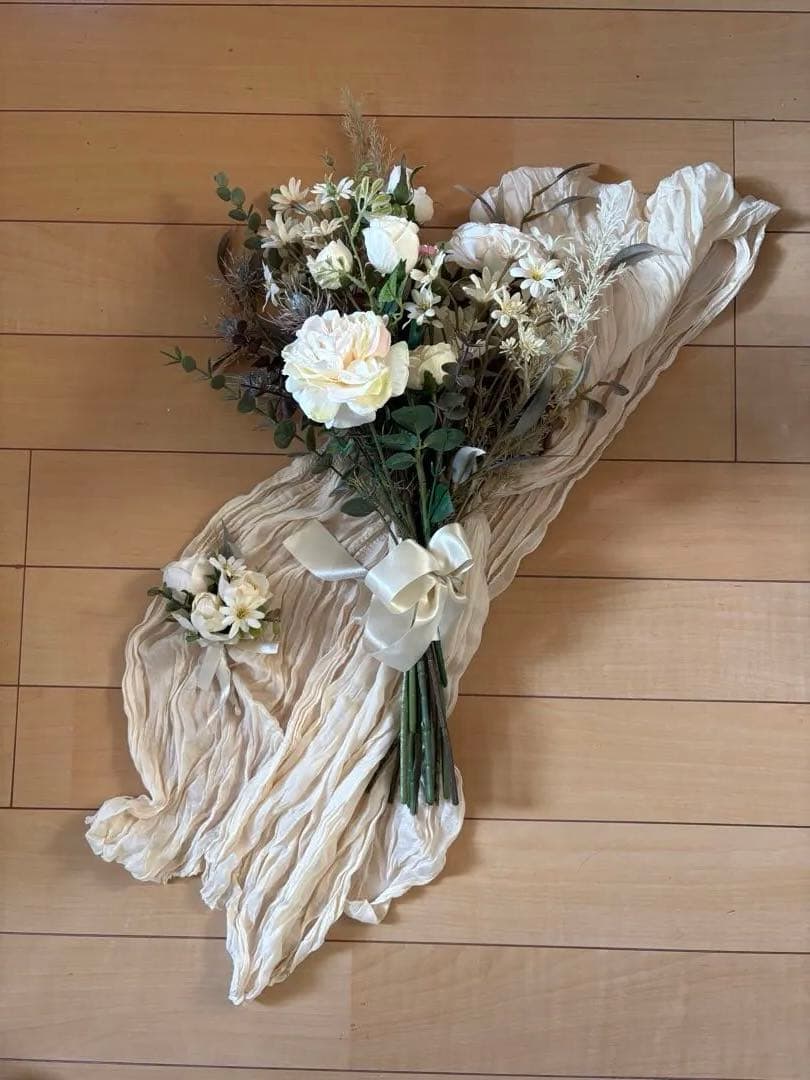 ウェディングブーケ　アーティシャルフラワー　ブーケ　ブートニア