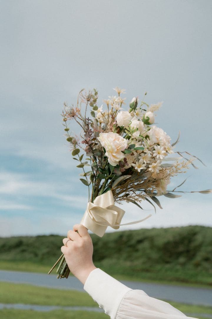 ウェディングブーケ　アーティシャルフラワー　ブーケ　ブートニア