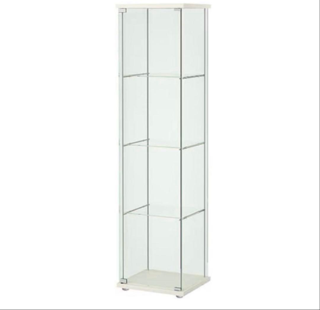 【説明書、パーツ付き】IKEA デトルフ　ガラス扉キャビネット　ホワイト
