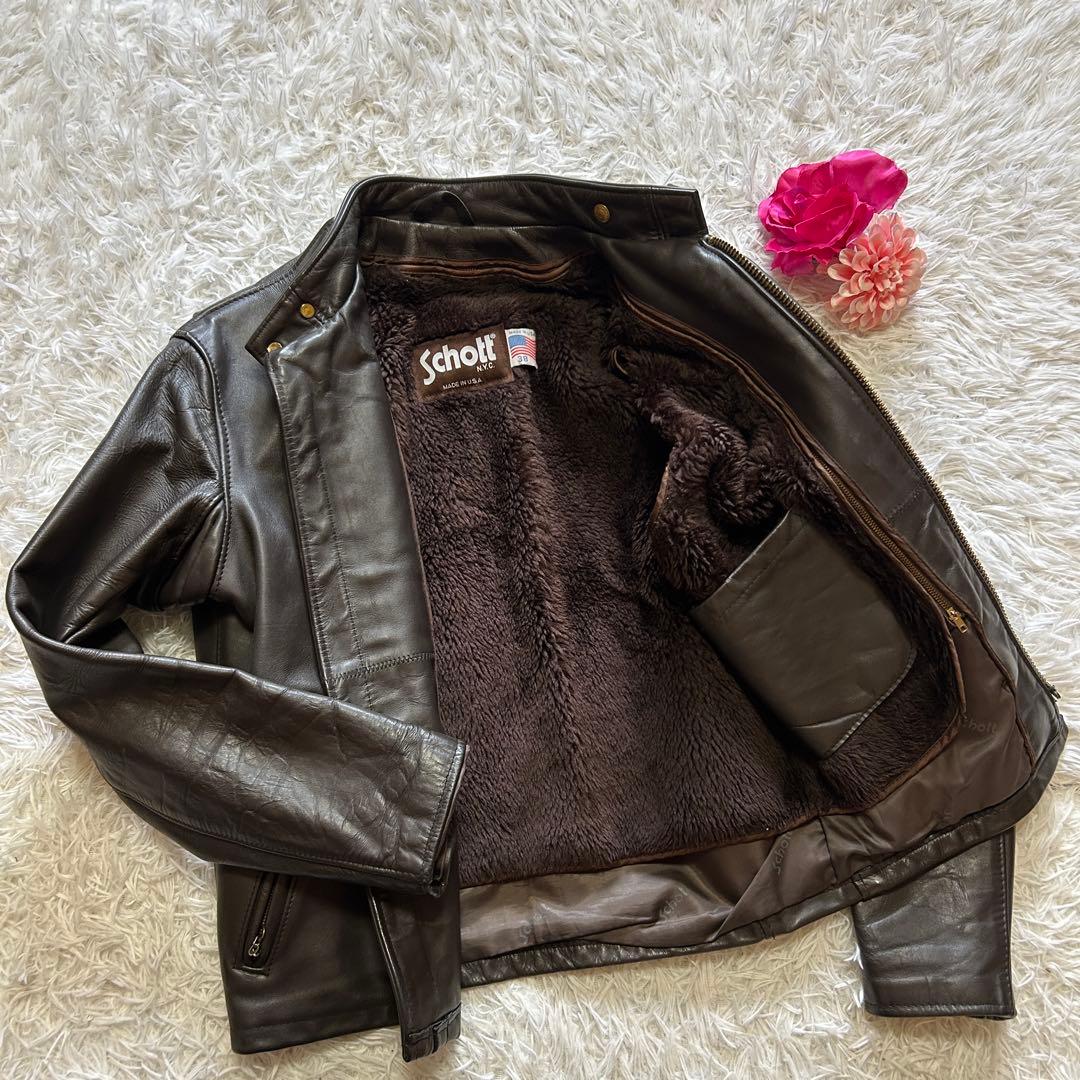 【希少美品】schott ショット 38 シングルライダースジャケット 641