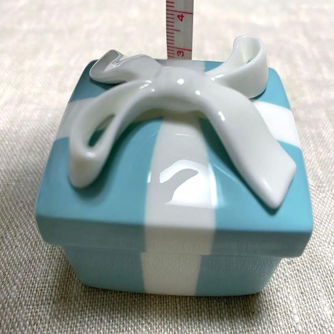 【新品未使用】正規品★ティファニー ミニ ブルー ボウ ボックス 小物入れ陶器