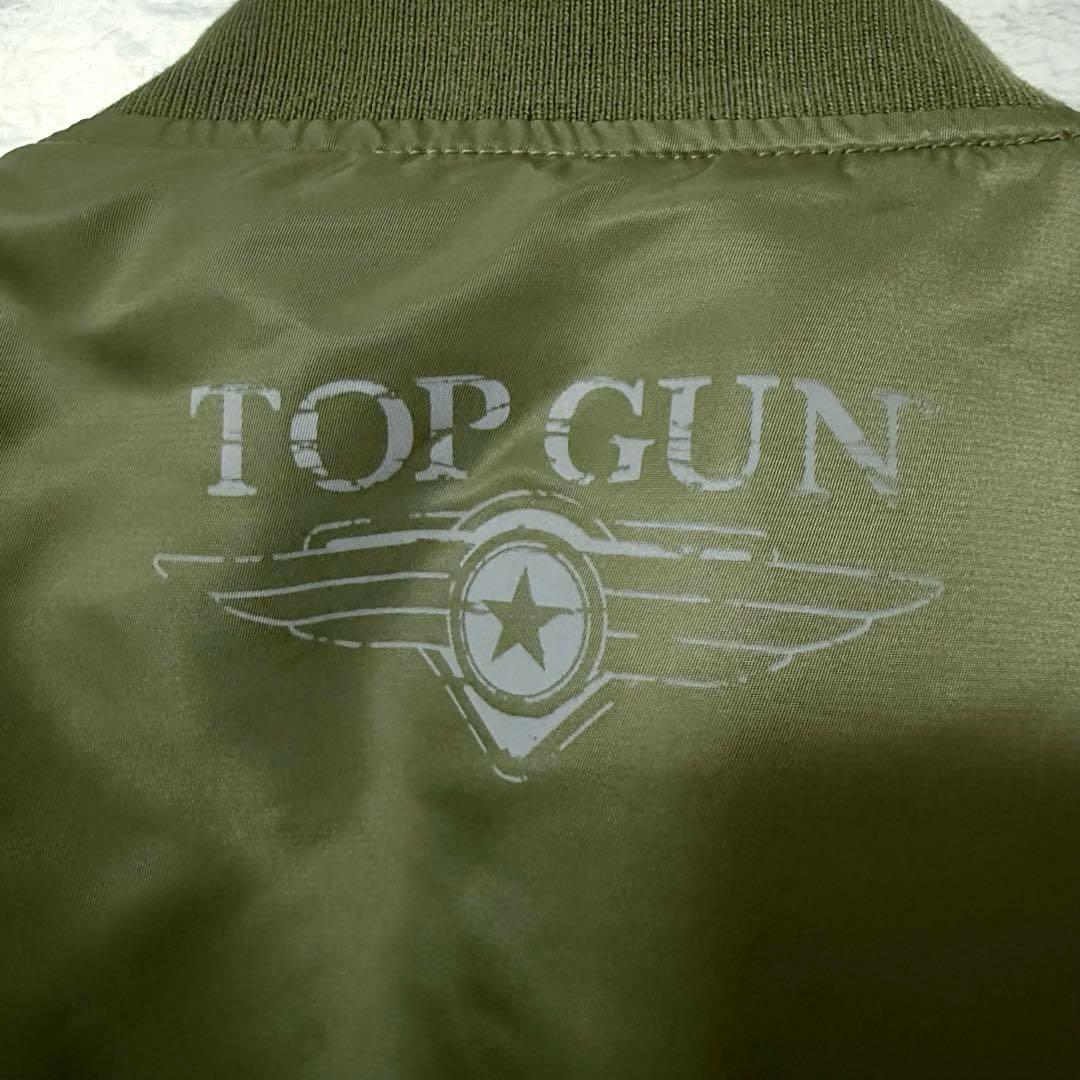 【美品】希少 トップガンMA-1 フライトジャケット ワッペン オリーブ XL