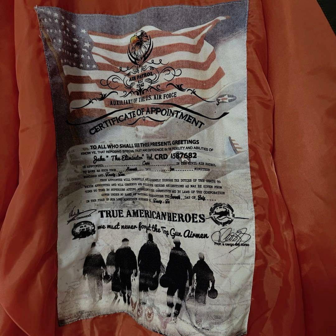 【美品】希少 トップガンMA-1 フライトジャケット ワッペン オリーブ XL