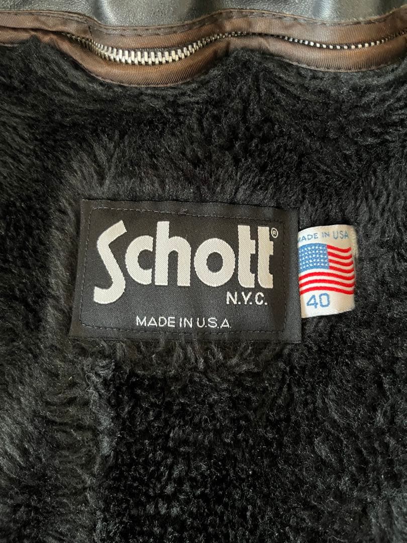 ★美品★ Schott 643E ライナー付シングルライダース Size40 L