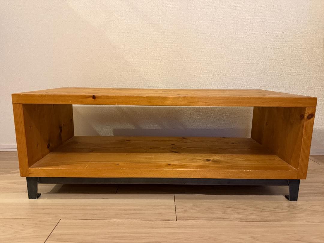 無垢木製 オープンシェルフ テレビ台 小物置 ローテーブル
