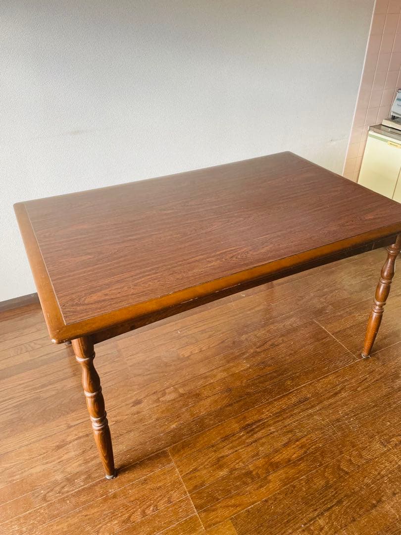 飛騨家具　キツツキ　アンティーク　木製ダイニングテーブル ブラウン 長方形