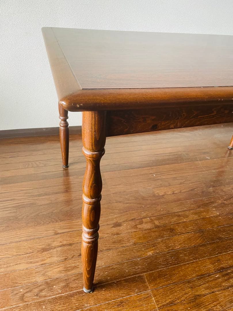 飛騨家具　キツツキ　アンティーク　木製ダイニングテーブル ブラウン 長方形