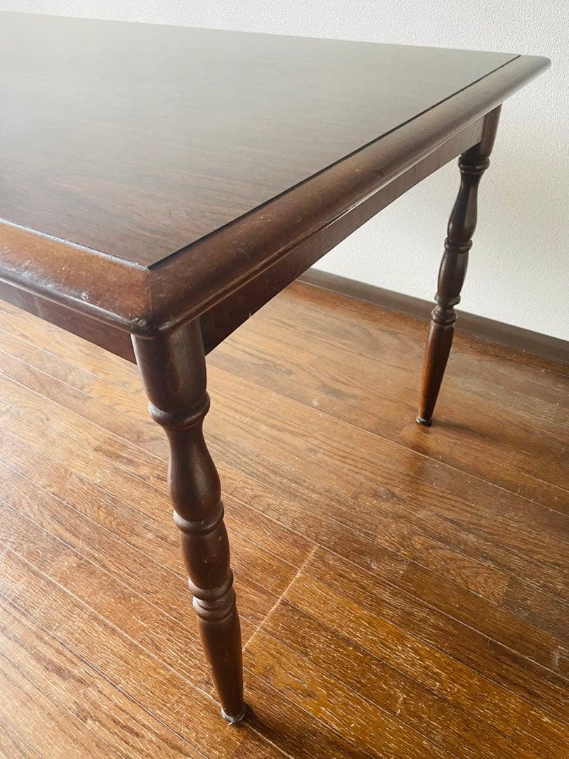 飛騨家具　キツツキ　アンティーク　木製ダイニングテーブル ブラウン 長方形