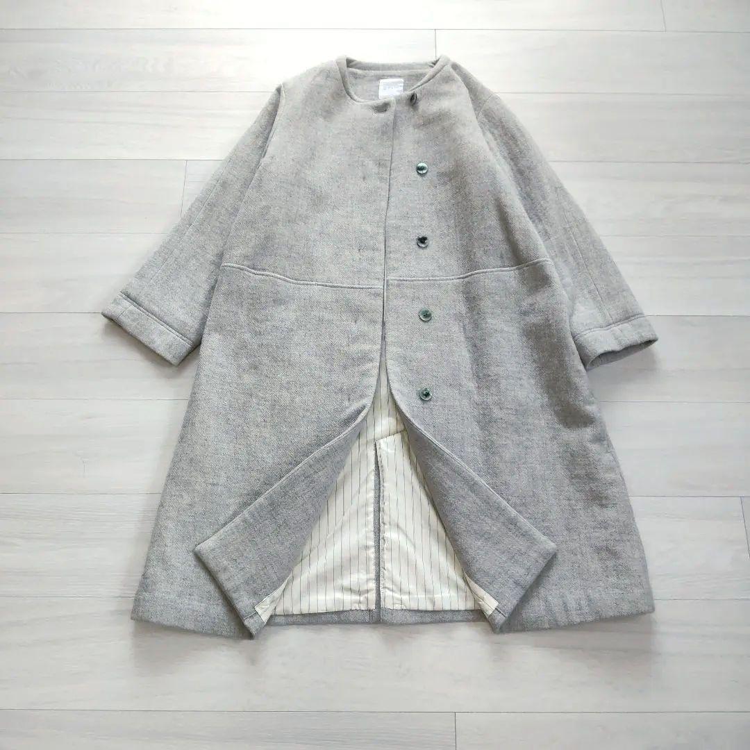 北欧、暮らしの道具店 柔らかシルエットのノーカラーコート 完売品