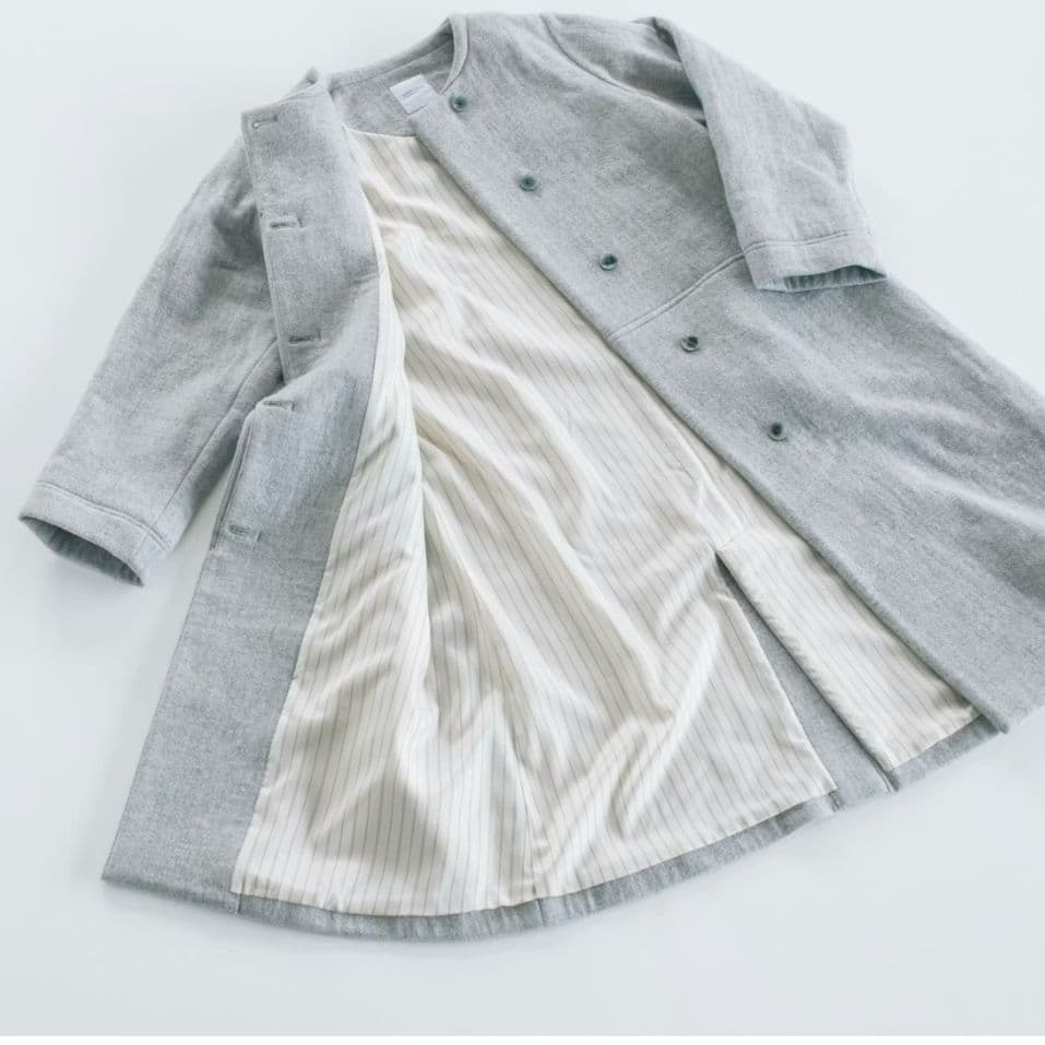 北欧、暮らしの道具店 柔らかシルエットのノーカラーコート 完売品