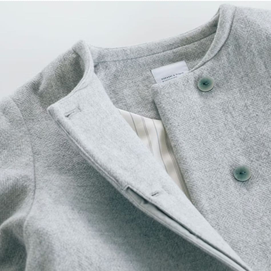 北欧、暮らしの道具店 柔らかシルエットのノーカラーコート 完売品