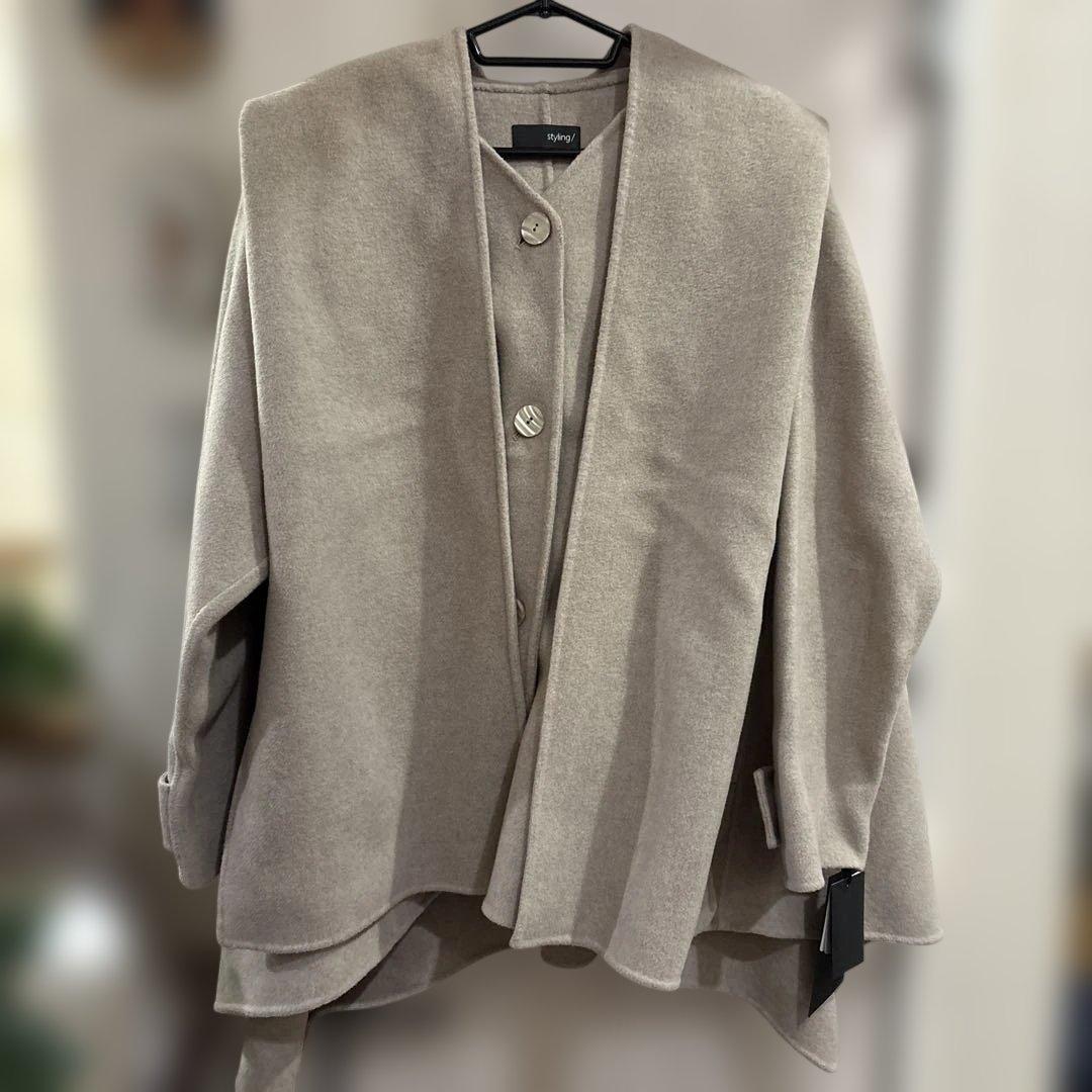 新品未使用　styling/ スタイリング リバーフードコート　ベージュ