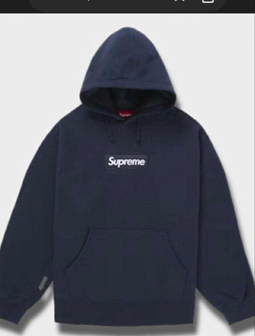 2025FWSupreme Box Logo Hooded Mサイズ ネイビー