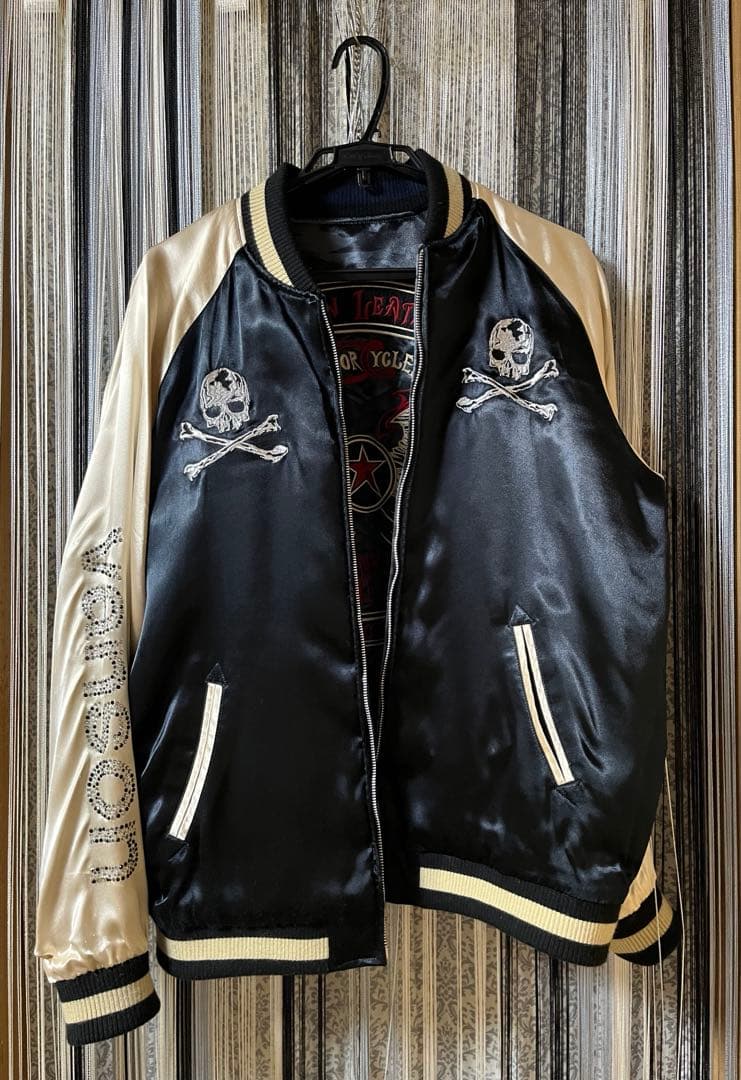 断*離様 バンソン リバーシブルスカジャン クロスボーン スカル ラインストーン