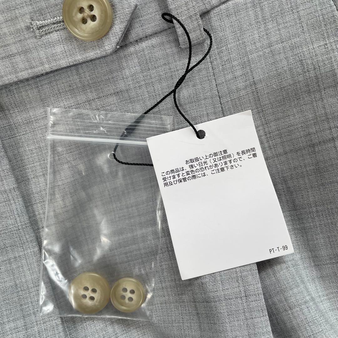 美品✨プラステ ノーカラー ワイドパンツ スーツ セットアップ ネイビー グレー