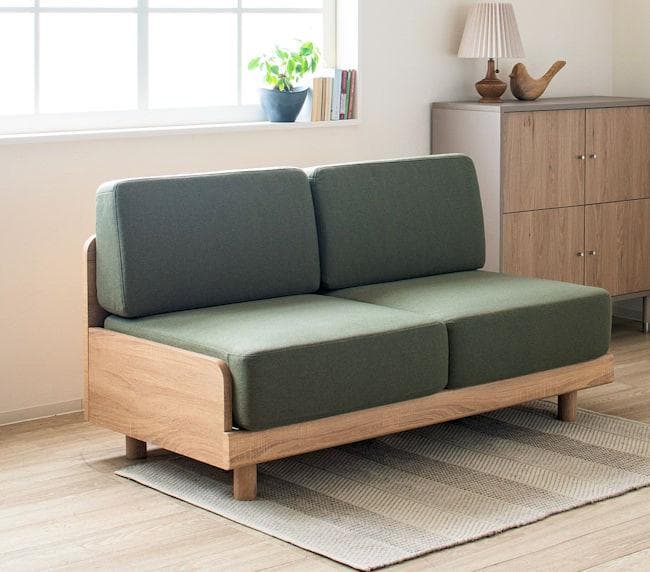 北欧風アームレス２人掛けソファ 幅140cm ラブソファ コンパクト（1266）