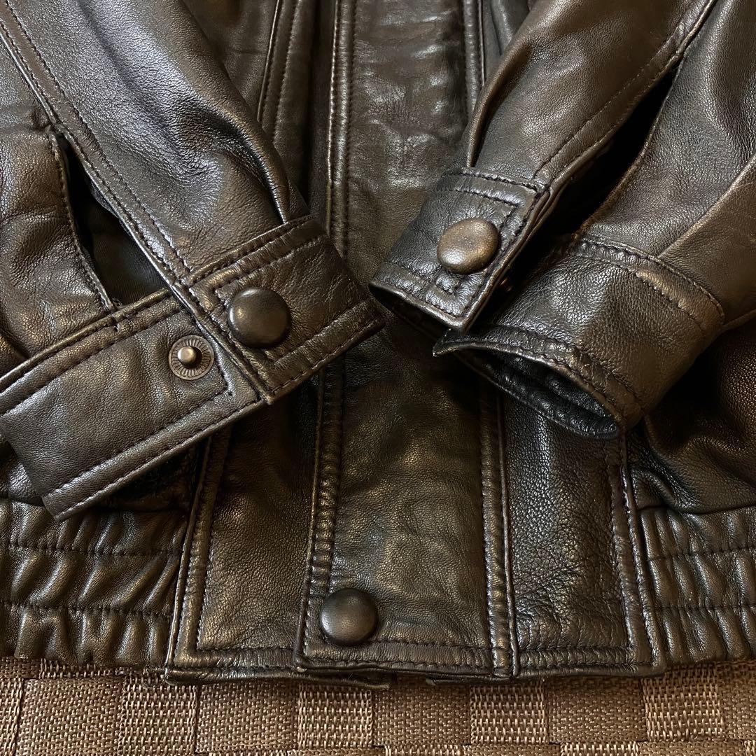 g1 a2 レザー フライトジャケット ボンバー 短丈 黒 スタンドカラー L