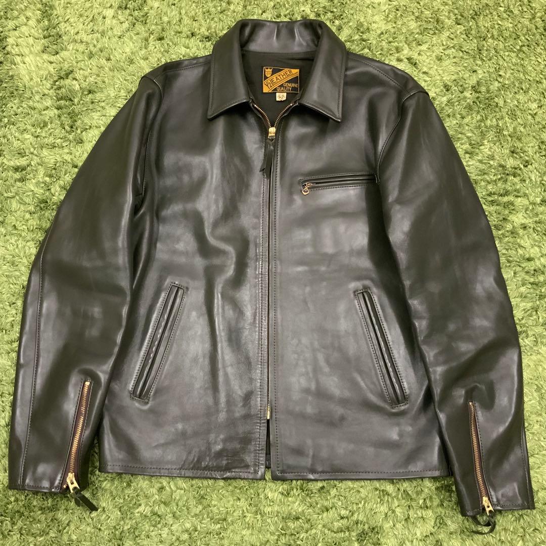 美品 希少 オリーブグリーン ホースハイド Y'2レザー メンズ42 ジャケット