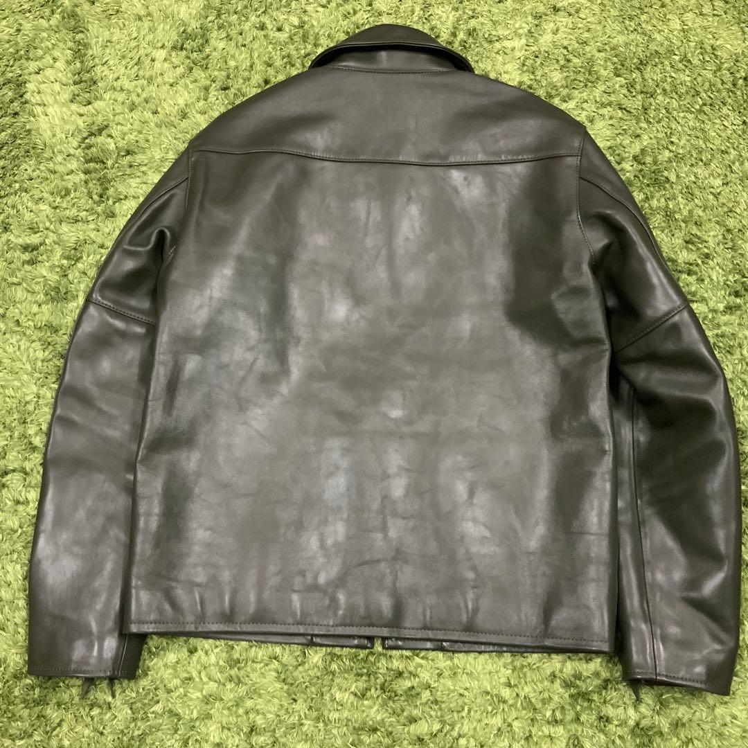 美品 希少 オリーブグリーン ホースハイド Y'2レザー メンズ42 ジャケット