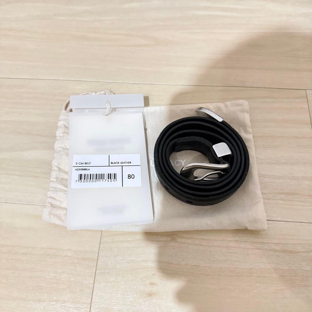 モーガン蔵人着用 Our Legacy ブラック レザー ベルト 80