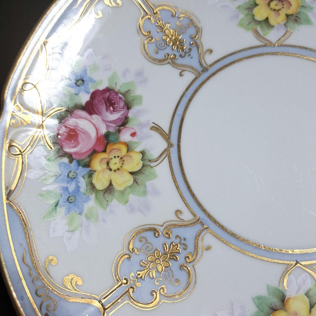 1902年(明治35)オールドノリタケ輸出用　ハンドペイント&金盛り　プレート