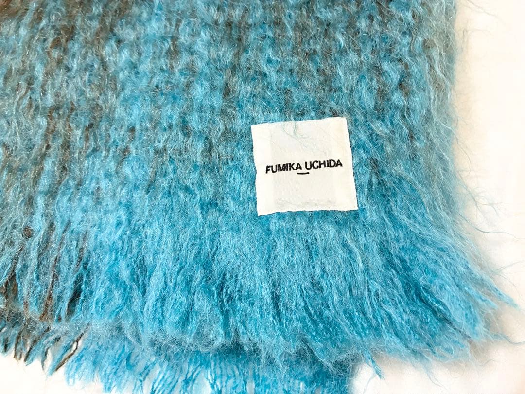 FUMIKA UCHIDA フミカウチダ モヘアストール マフラー ブルー