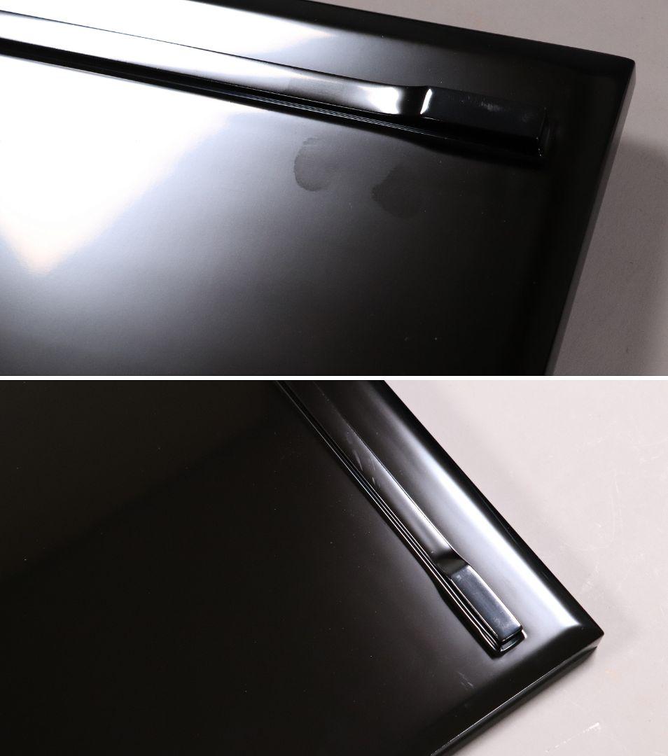 MA202 輪島塗 慶塚 扇面五節句蒔絵 卓上膳 五客 黒塗 足付長方膳 木製