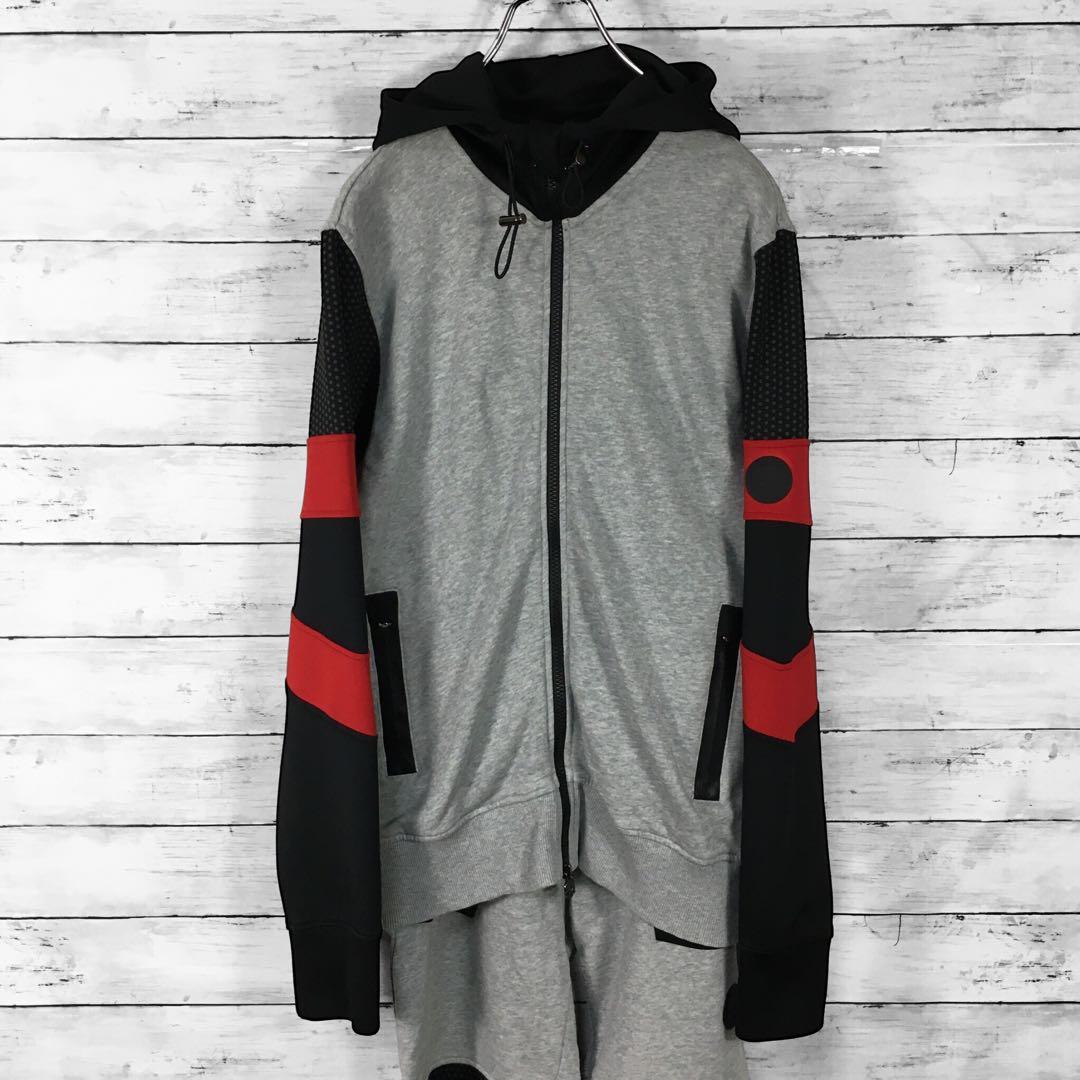 ハイドロゲン 切り替えセットアップ ジャージ パーカー スウェット グレー M