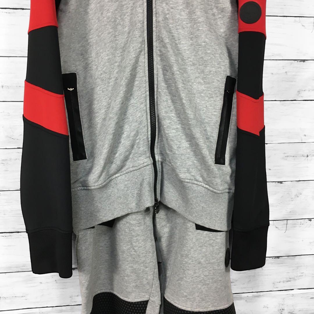 ハイドロゲン 切り替えセットアップ ジャージ パーカー スウェット グレー M