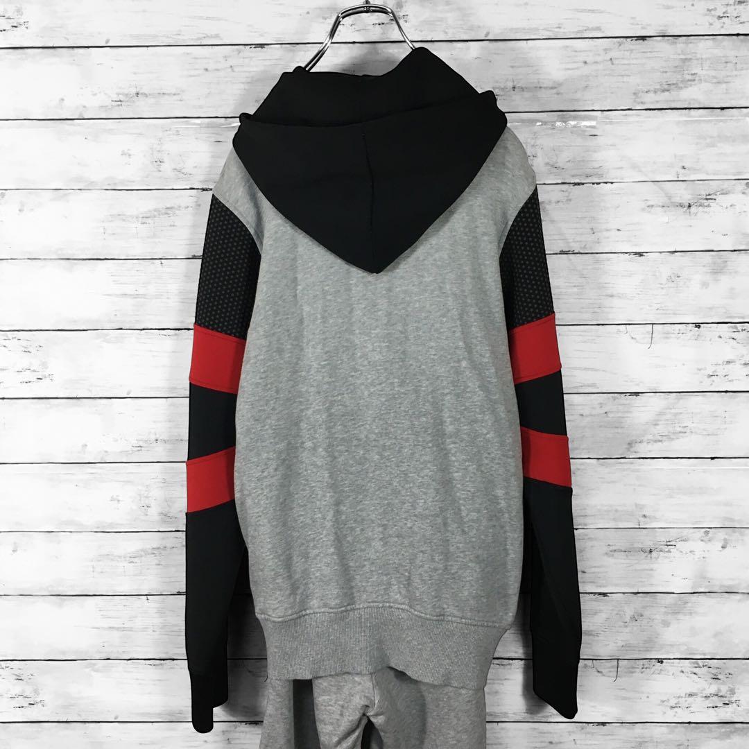 ハイドロゲン 切り替えセットアップ ジャージ パーカー スウェット グレー M