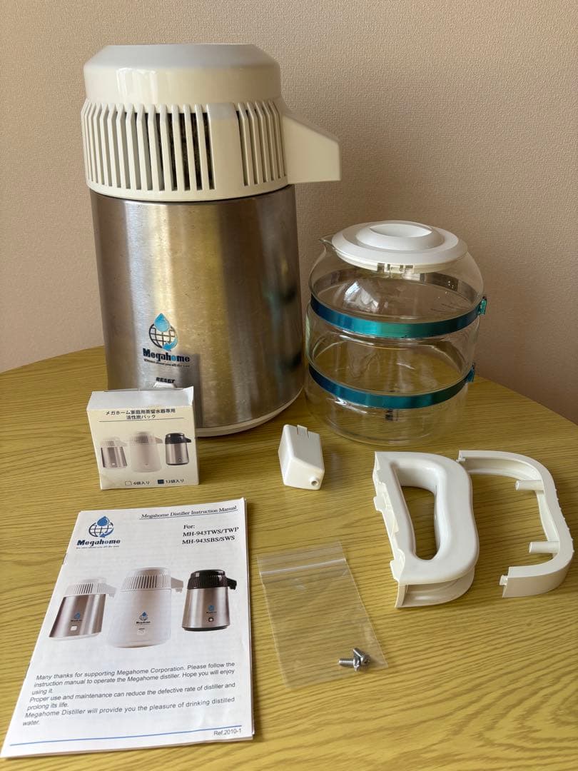 メガホーム社　蒸留水器　飲料水　4L ガラス器