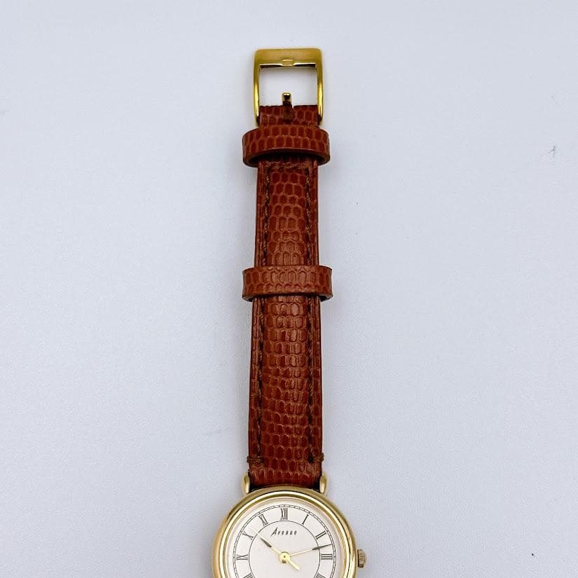 美品 セイコー アベニュー レディース腕時計 クォーツ ゴールド 茶色 動作良好