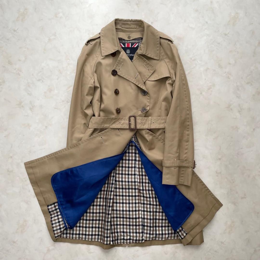 【極美品】Aquascutum トレンチコート L　8 中綿ライナー付　ベルト