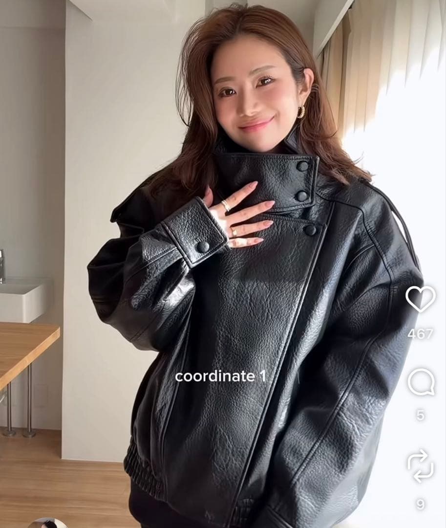 【完売品】ZARAフェイクレザージャケット⭐︎ブラックL