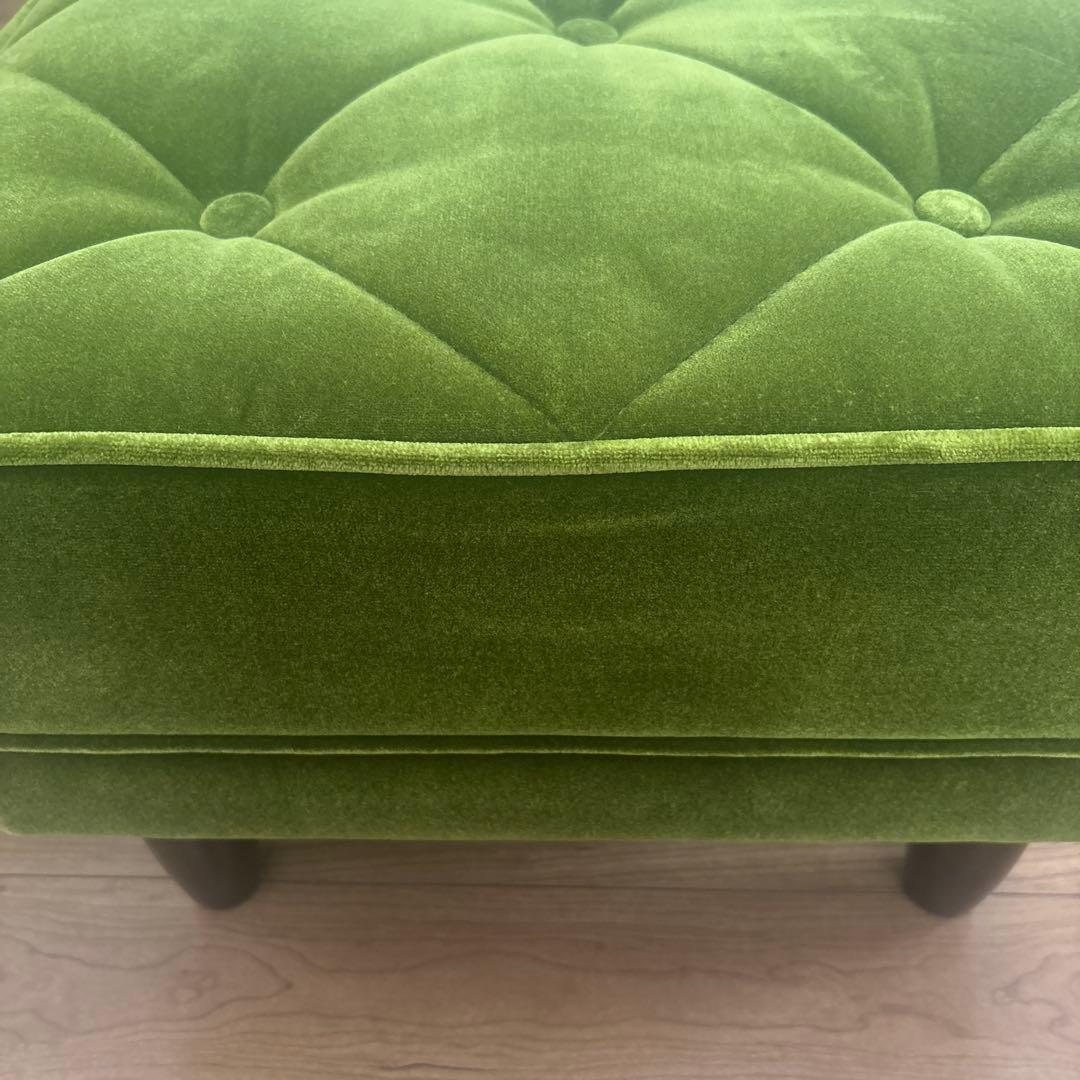 カリモク60 オットマン　椅子　イス　いす　レトロ　グリーン