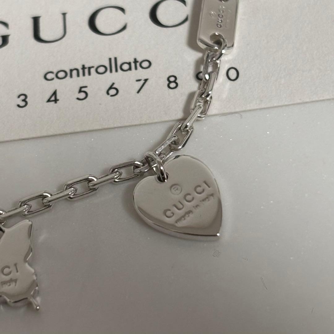 GUCCI 新品同様品　G刻印ハートバタフライブレスレット　極美品　刻印16