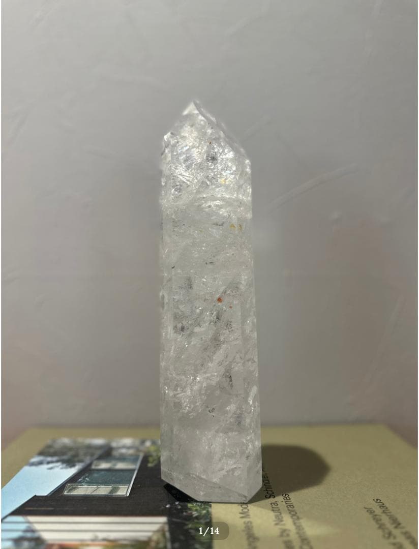 虹入り【ロッククリスタル】水晶 タワー ポイント ブラジル産