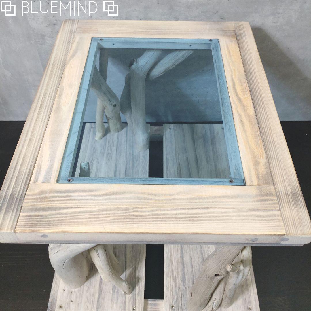 No.1163 アクリル×流木の間接照明付きローテーブル 流木インテリア